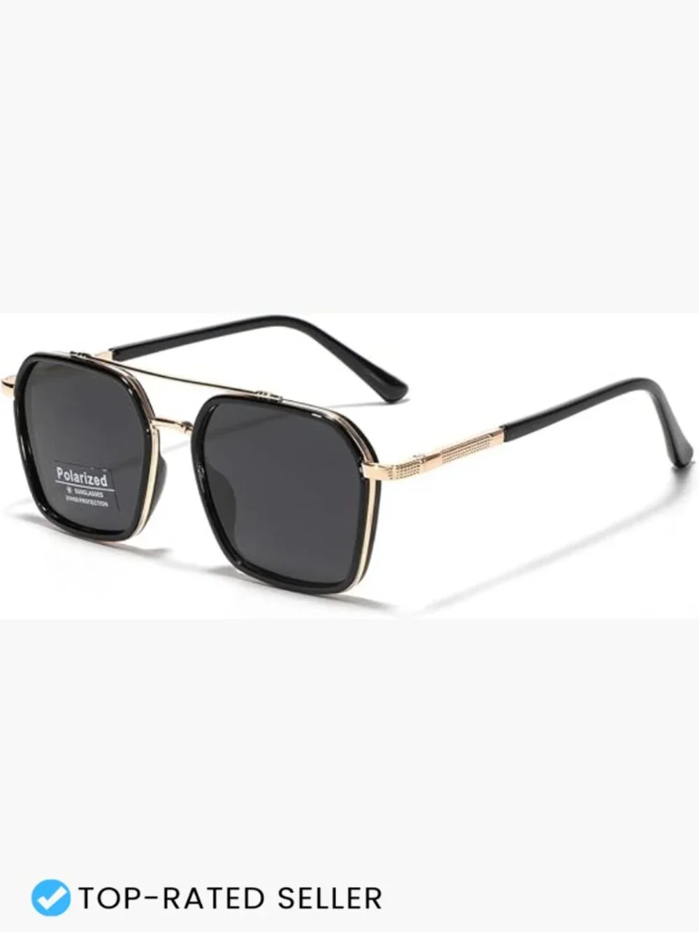 Square Frame Sunglasses Tr90 Double Bridge Polarized TAC Lens Retro Unisex